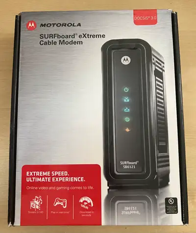 Price is negotiable. Motorola SURFboard® Extreme Cable Modem. Model SB6121. Docsis 3.0. Extreme spee...