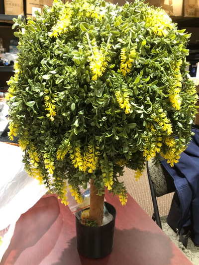 Artificial Green Yellow Topiary Plant 26” 3383, View more