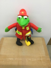 Vintage Kermit the Frog Learn to Dress Plush Fireman Button, etc
