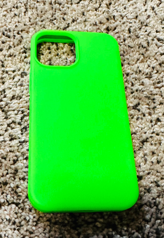 CASE - iPhone 13 Mini Case - Neon Green Silicone Phone Cover | L in Cell Phone Accessories in Calgary