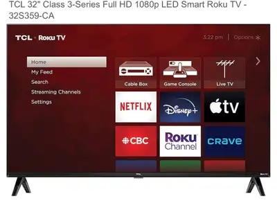 TCL 32 inch Roku TV , View more
