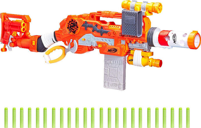 NEW Nerf Zombie Strike Scravenger Blaster w/backup pistol darts in Toys & Games in Oshawa / Durham Region - Image 2