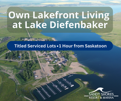Build your dream cabin or year-round home at Sandy Shores Resort, only 1 hour south of Saskatoon! ✔️...