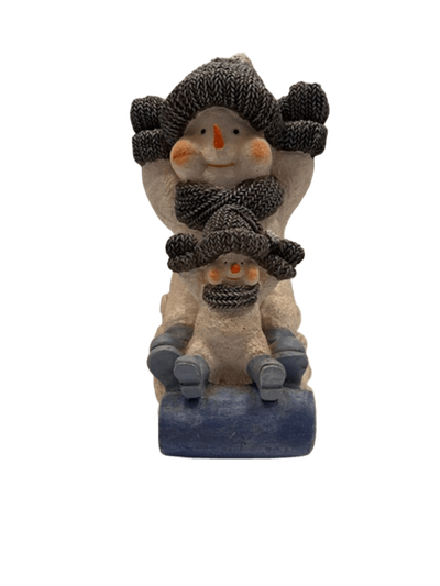 Sledding Snowman Decorative Figurine, View more
