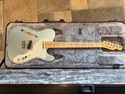 Fender American Elite Tele Thinline, Mystic Blue with Hard Case, View more