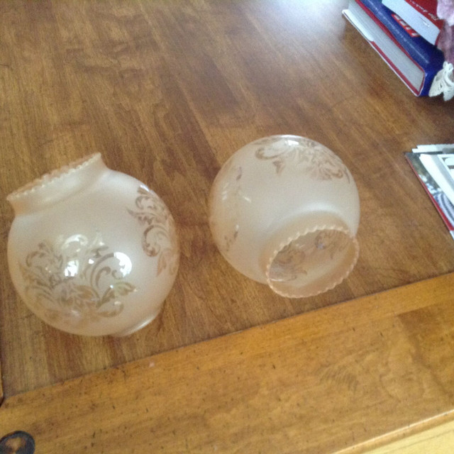 2  Matching Vintage Round  Glass Globe Lamp / Light  Shades in Indoor Lighting & Fans in Winnipeg - Image 3