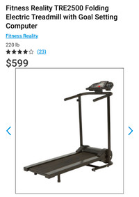 Like new electrical treadmill with screen  -used twice