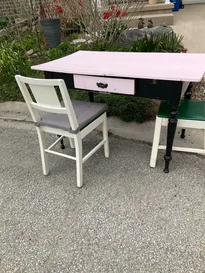 free rustic table with two chairs , View more