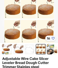 Adjustable Wire Cake Slicer Leveler Bread Dough CutterTrimmer St