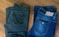 Ladies/Youth Guess, American Eagle, Blue note, long Jeans