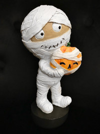 NEW Mummy Pumpkin Cute Spooky Halloween Decorative Figure Statue