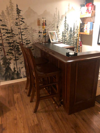 Basement bar with stools
