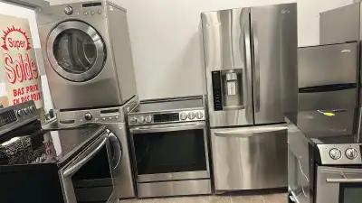 LG Refrigerator, washer dryer , stove, View more