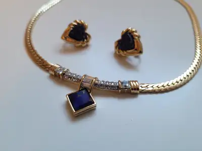 Vintage Nina Ricci Faux Lapis Lazuli Jewelry Set, View more