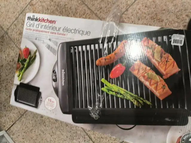  Brand New Boxed Thinkkitchen 15" Electric Indoor Smokeless Gr in Security Systems in City of Montréal - Image 3