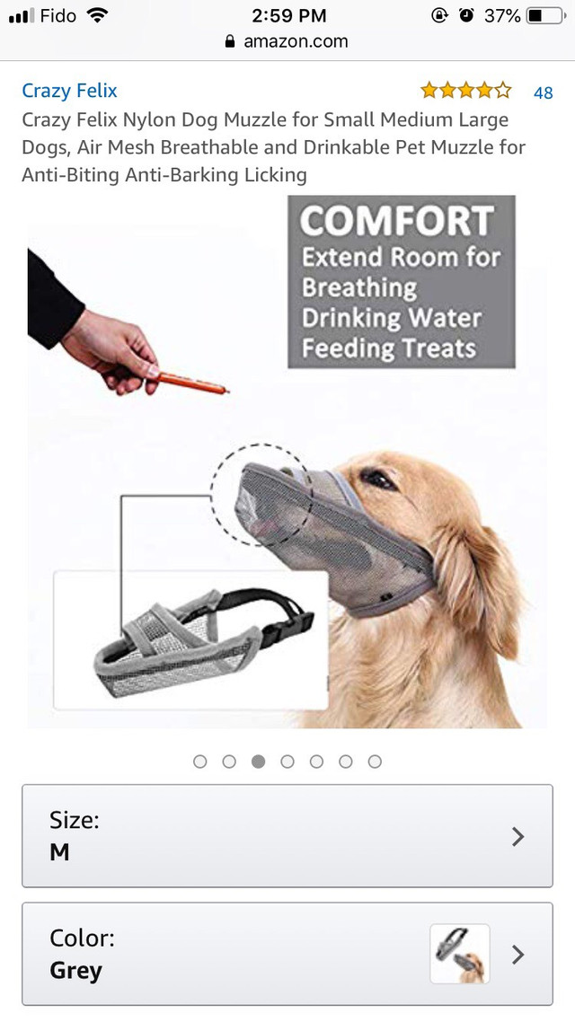 Mesh dog Muzzle in Accessories in Windsor Region