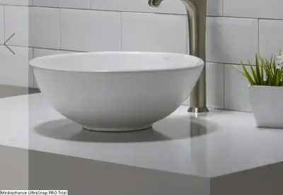 Kraus Above Counter Round Ceramic White  Sink