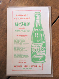 1940 Produits Laitiers Sutton Breuvage Lait Chocolat Publicité