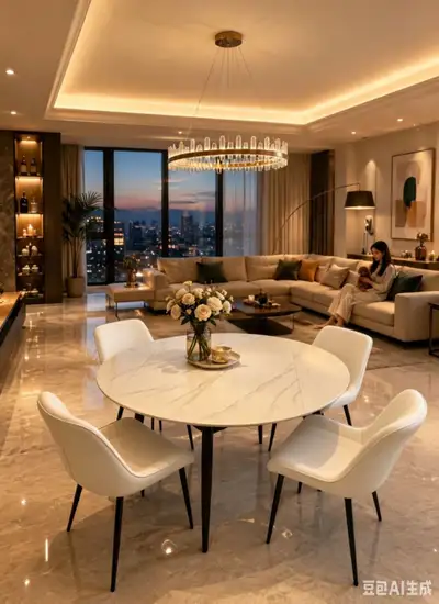 Artificial stone Dining Table with 4 Chairs, View more