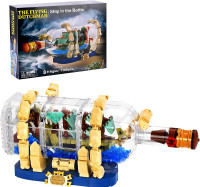 NEW: Pirate Ship in a Bottle Building Kit with LED Lights