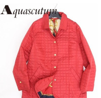 Aquascutum Full lining pattern batting quilted jacket Red