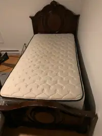 Twin Bed and Mattress (150$). Double Boxed Mattress (50$)