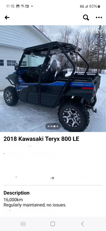 2018 Kawasakia Teryx 800 LE in ATVs in Moncton - Image 2