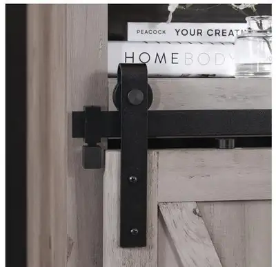 Forge 36" Mini Iron Black Rail Sliding Barn Door 3 kits, View more