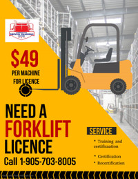 CDTC!! WALK-IN ACCEPTED!! FORKLIFT CERTIFICATION ONLY @ $49