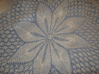 Vintage round crocheted tablecloth/topper