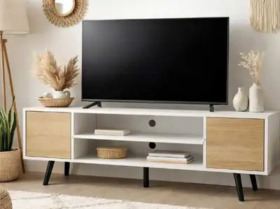 Brand new wooden TV stand in box, View more