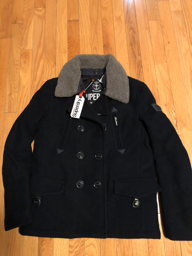 Brand New Women’s Authentic SUPERDRY Navy Label Winter Pea Coat in Women's - Tops & Outerwear in City of Toronto