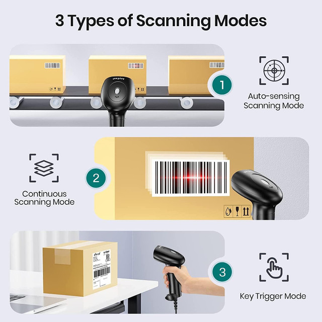 Barcode Scanner with Stand, USB Wired Inventory 2D 1D QR Code in General Electronics in Markham / York Region - Image 4