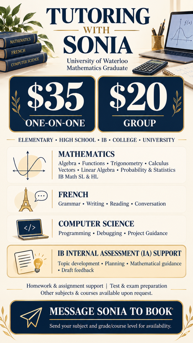 University Grad offering tutoring! Online & In-person