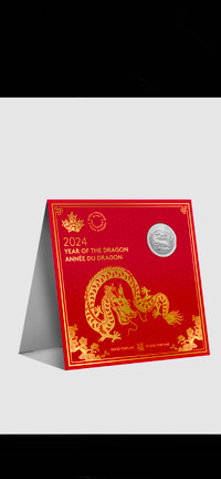 2024 CANADA $8 LUNAR Year of the DRAGON 1/4oz .9999 Pure Silver