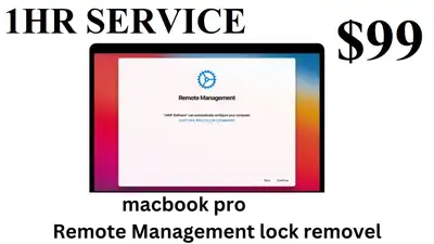 MACBOOK PRO & AIR Disabled Unlocking - MDM REMOTE MANAGMENT -1HR, View more