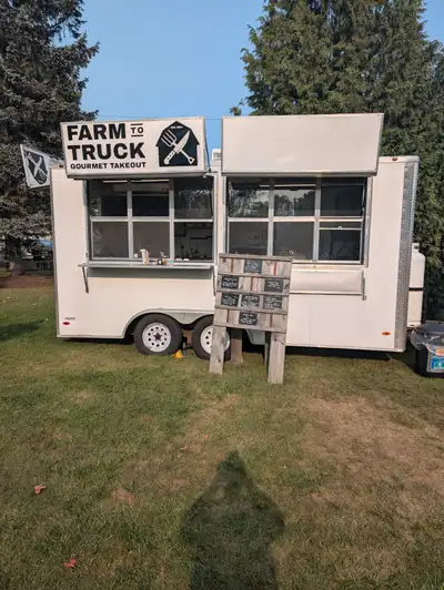 Spacious and bright food truck build. 2019 Freedom trailer in great condition. Three large windows....