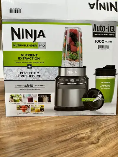 Ninja® Nutri-Blender Pro - Brand New, Open Box, Never Used Ninja® Nutri-Blender Pro with Auto-iQ®, 1...