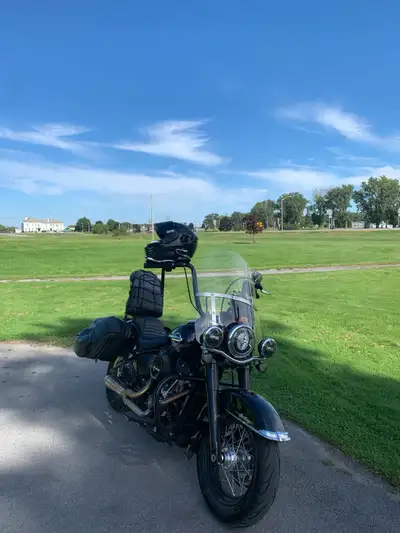 Original and only owner. 19000 kms. 14” Carlinie designs apes, Harley cvo heated grips, extra tall w...