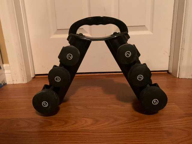 Dumbbells with storage rack in Exercise Equipment in St. John's