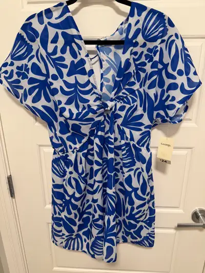 George Summer Dress Women’s Medium Blue White Floral, View more