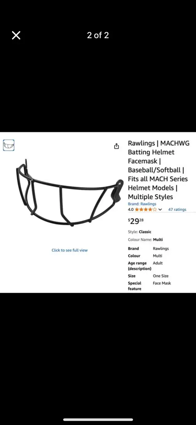 Rawlings Batting Helmet Facemask64519990043395121