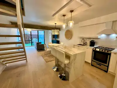 900 square feet of living space over two floors. Luxury finishes throughout including porcelain coun...