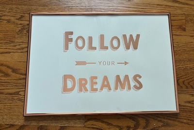 Rose gold framed quotation, View more