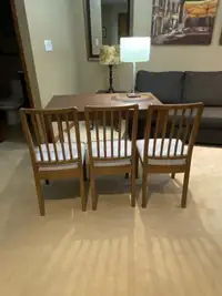 Adjustable Table and 3 Chairs