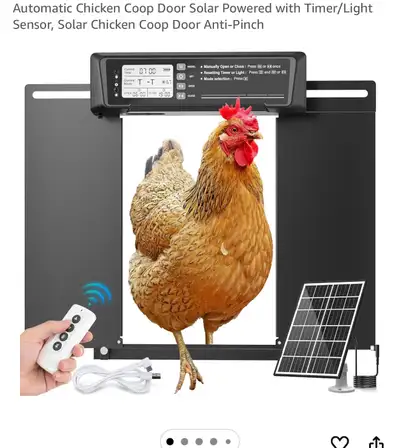 Solar Chicken Coop Door Brand new, View more