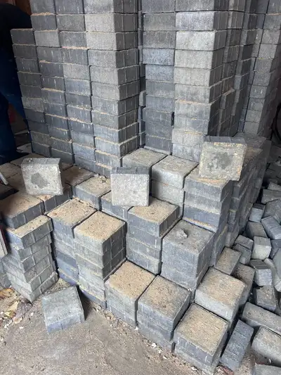 6”x6” Grey. Only a “Buck a BRICK” Unistones! + Interlocking Reds, View more