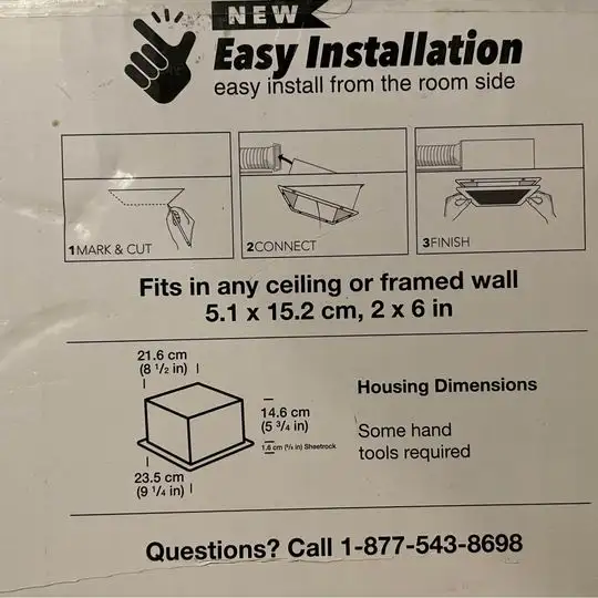 Bathroom Ventilation Fan with Adjustable Fan Control, 100 CFM, E in Indoor Lighting & Fans in Kitchener / Waterloo - Image 4
