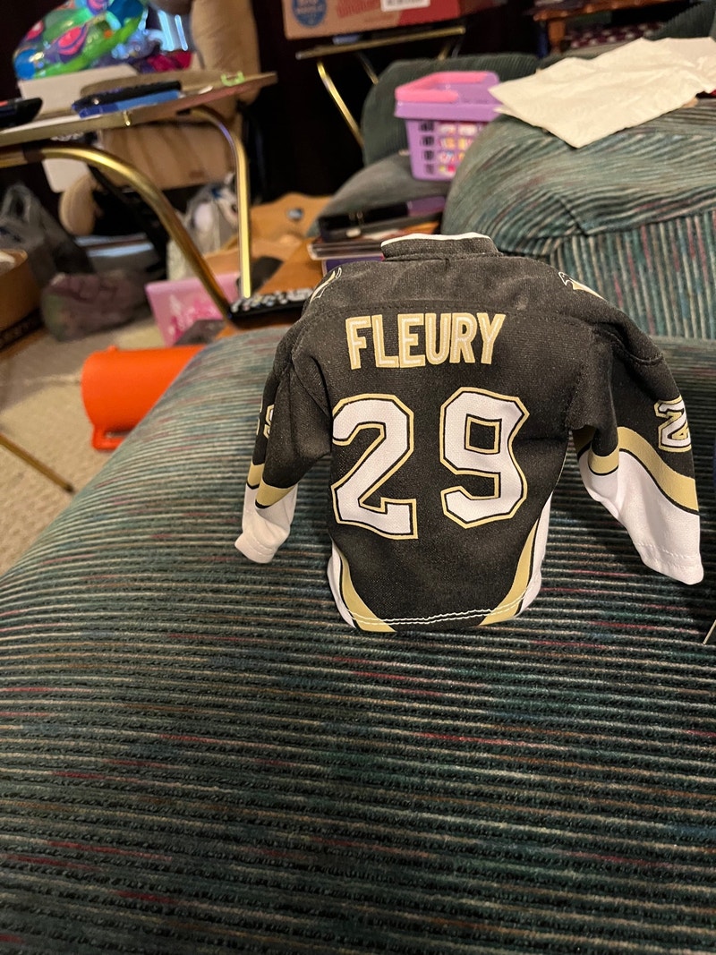 Jacques Plante Ceramic Mask and Marc AndreFleury Mini Jersey Arts & Collectibles Saskatoon