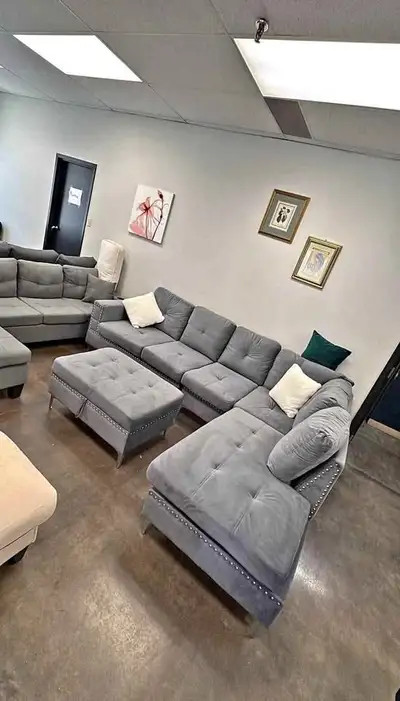 6 Seater Sofa with Ottoman Now on Sale , View more